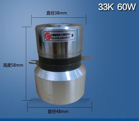 transdutor piezoelétrico ultrassônico industrial de 60w 33k para o líquido de limpeza