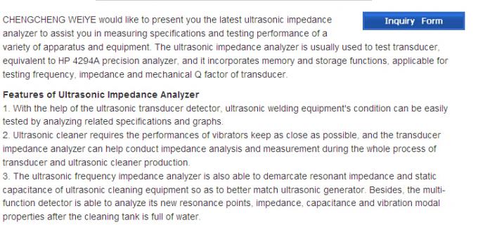 1khz - analisador ultra-sônico da impedância 1mhz que testa o transdutor piezoeléctrico cerâmico